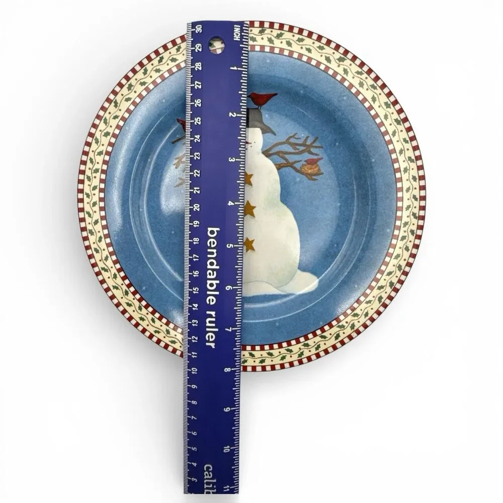 Vintage Debbie Mumm Sakura Snowmen Coffee Mug And Salad Plate Set